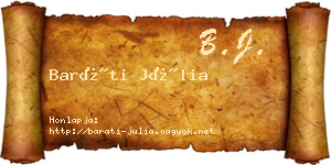 Baráti Júlia névjegykártya