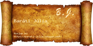 Baráti Júlia névjegykártya
